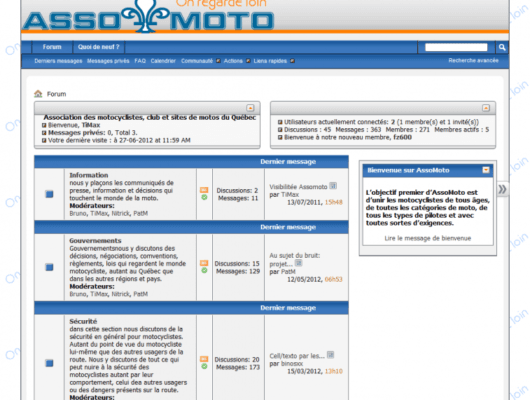 Association des motocyclistes club et sites de motos du Québec