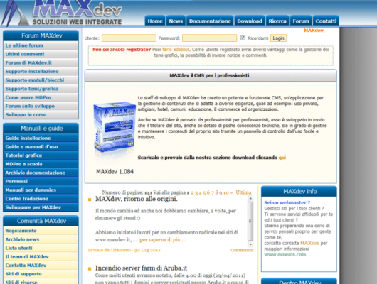 MAXdev Italia MAXdev il CMS per professionisti